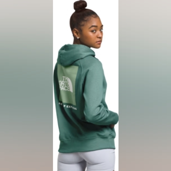 NWT North Face Box NSE Long-Sleeve Hoodie, XS, Sage - Picture 2 of 2